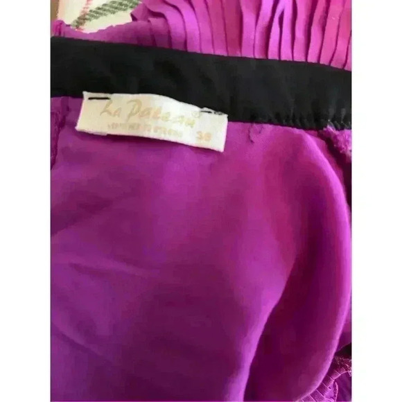 LA PATEAU Purple Pleated Lace Collar Poet’s Blouse - size 36EU or small - Picture 4 of 4